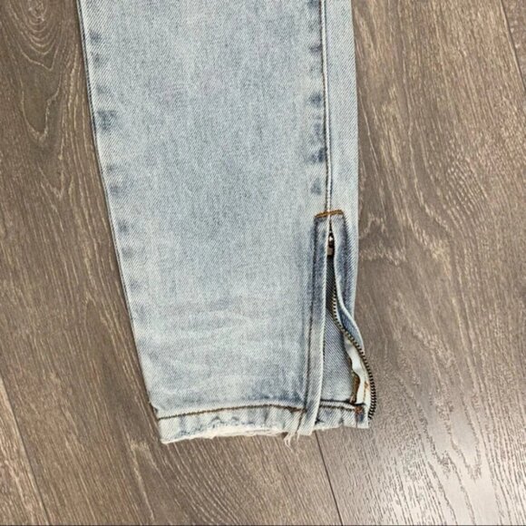 Revolve One Teaspoon Freebirds Skinny Jeans Straight Leg distressed light wash - Picture 7 of 16